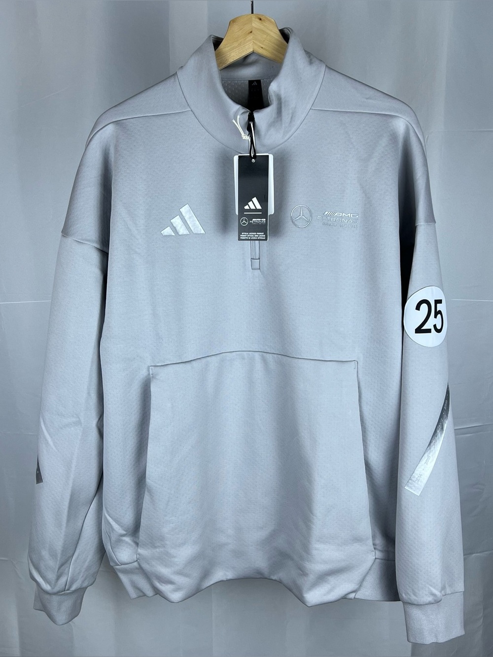 Adidas Mercedes AMG F1 Silver Arrows Sweatshirt JW3477 Grey Size XS